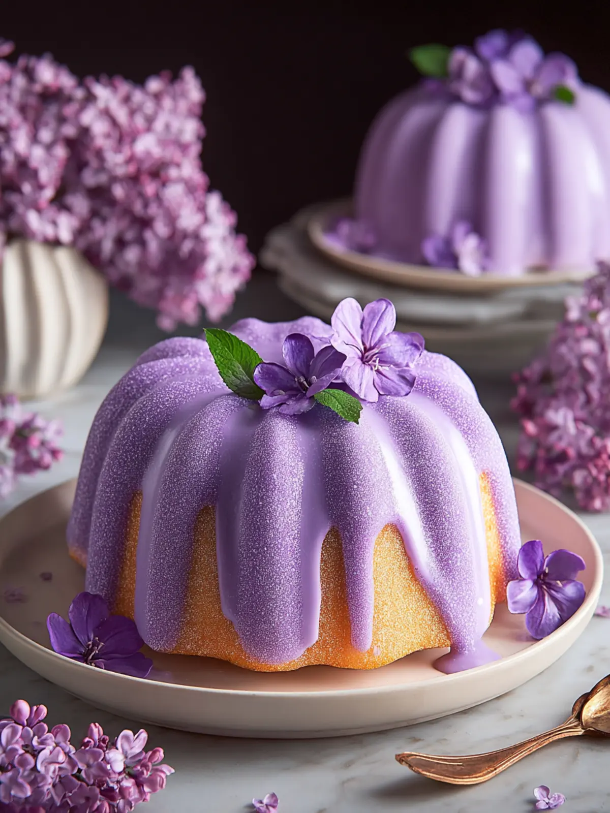 Lilac Bundt Cakes First Image