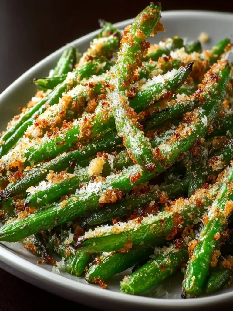 Crispy Garlic Parmesan Roasted Green Beans First Image