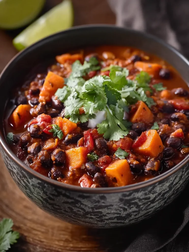Sweet Potato & Black Bean Vegetarian Chili: Cozy Crock Pot Magic