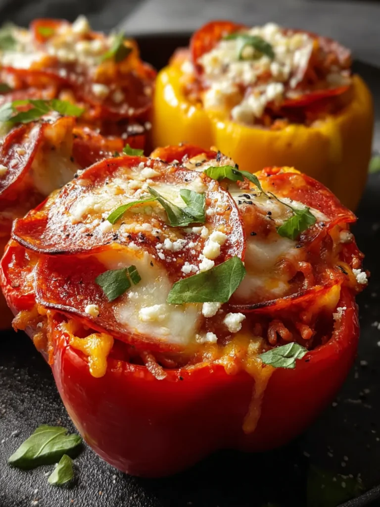 Pizza Stuffed Peppers Dinner First Image