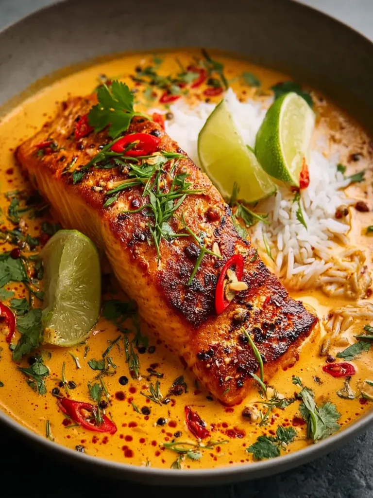 One Pan Coconut Curry Salmon with Garlic Butter First Image