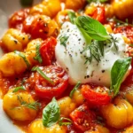 30 Minute Creamy Tomato Gnocchi with Burrata First Image