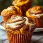 Pumpkin Cream Cheese Swirl Muffins First Image