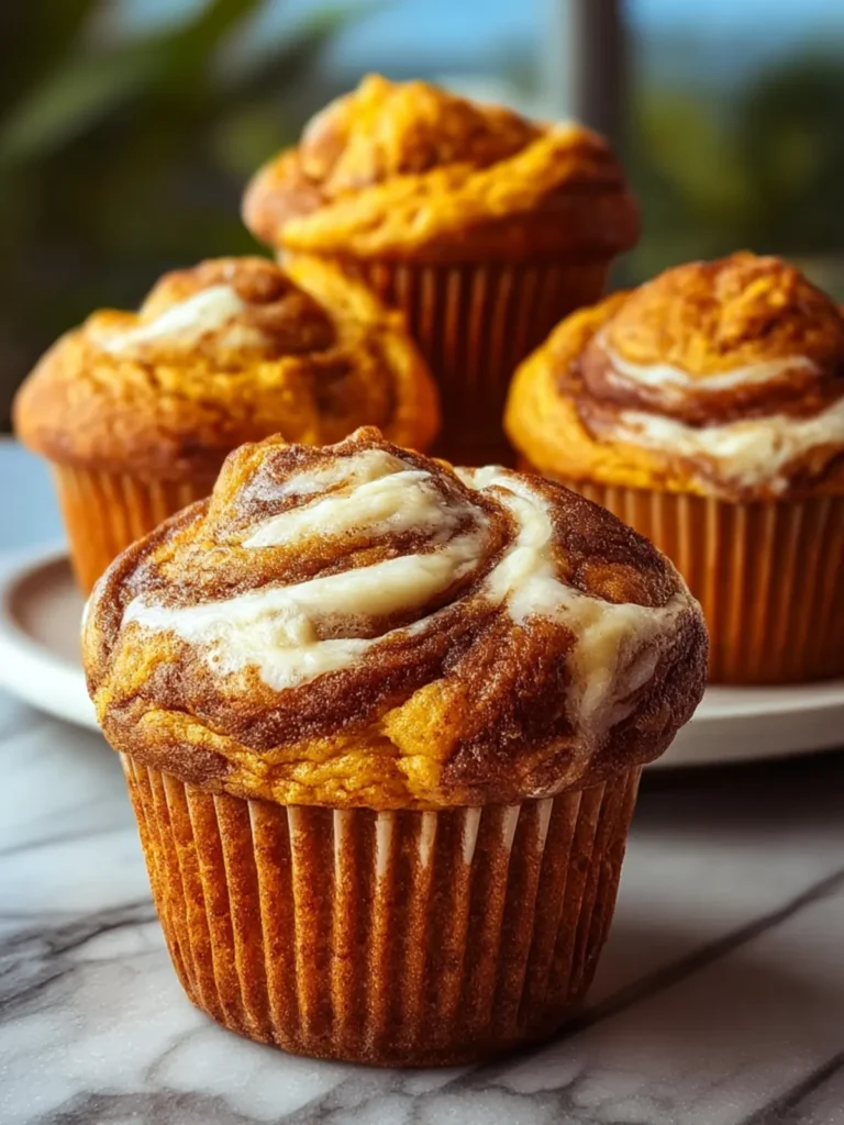 Pumpkin Cream Cheese Swirl Muffins First Image