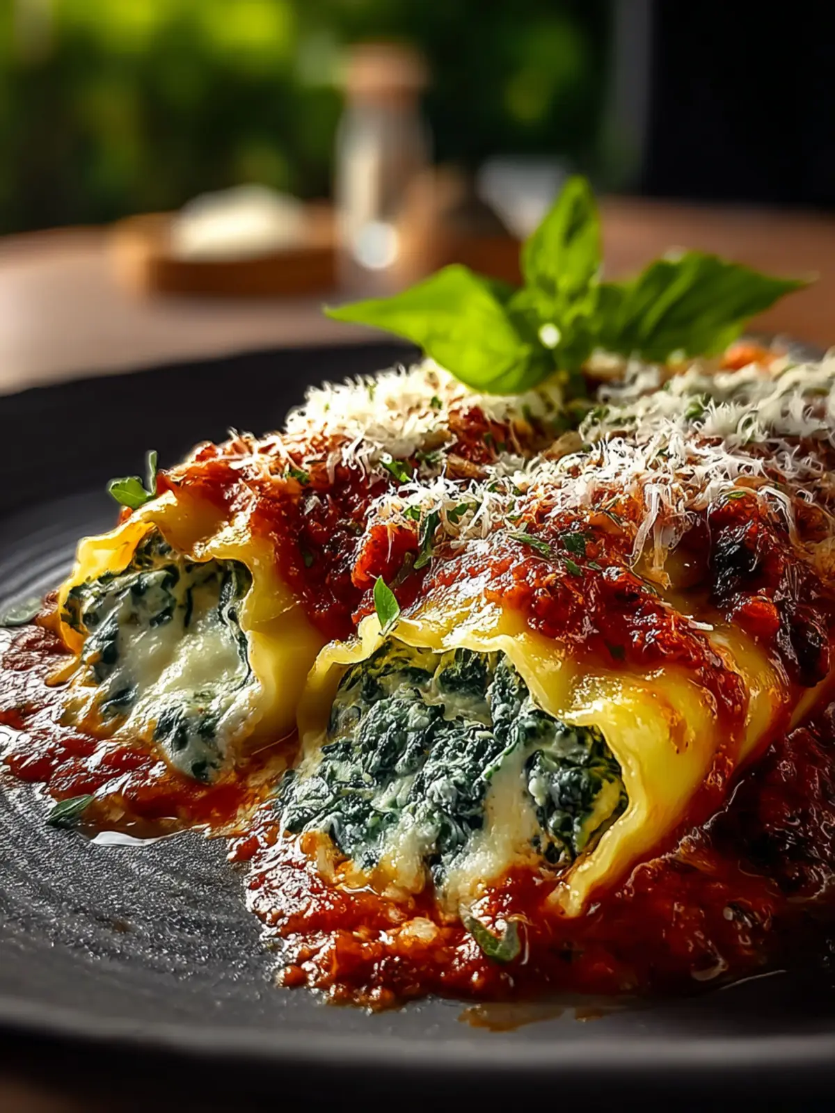 Spinach and Ricotta Stuffed Manicotti First Image