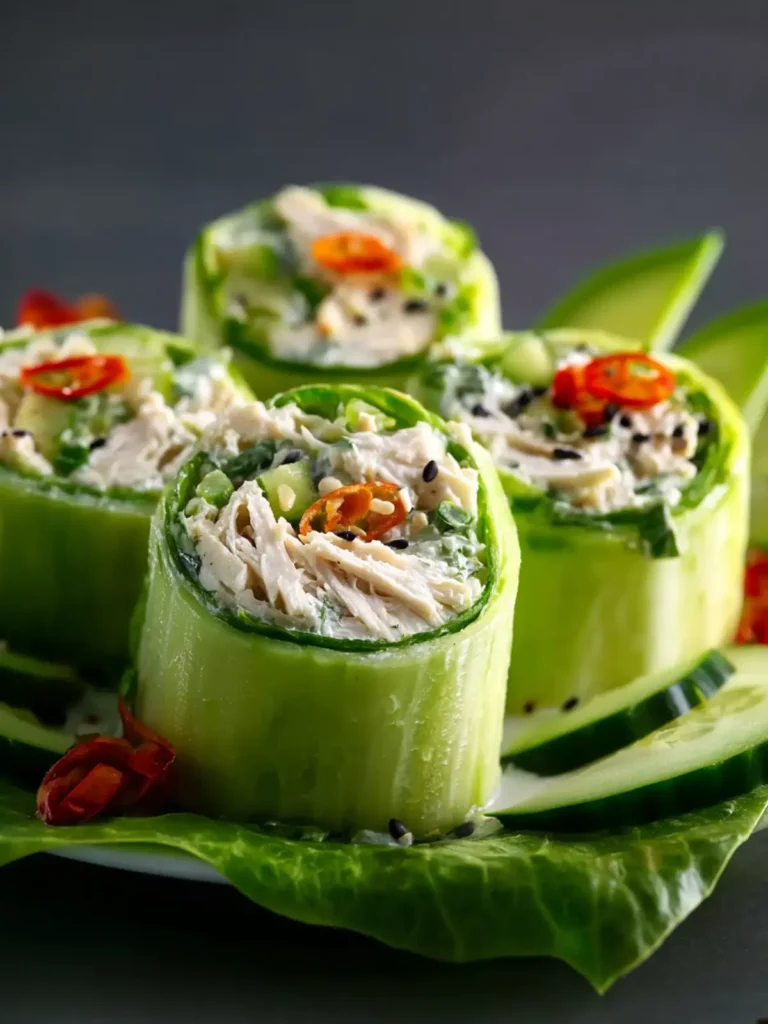 Best Chicken Salad Cucumber Roll Ups First Image