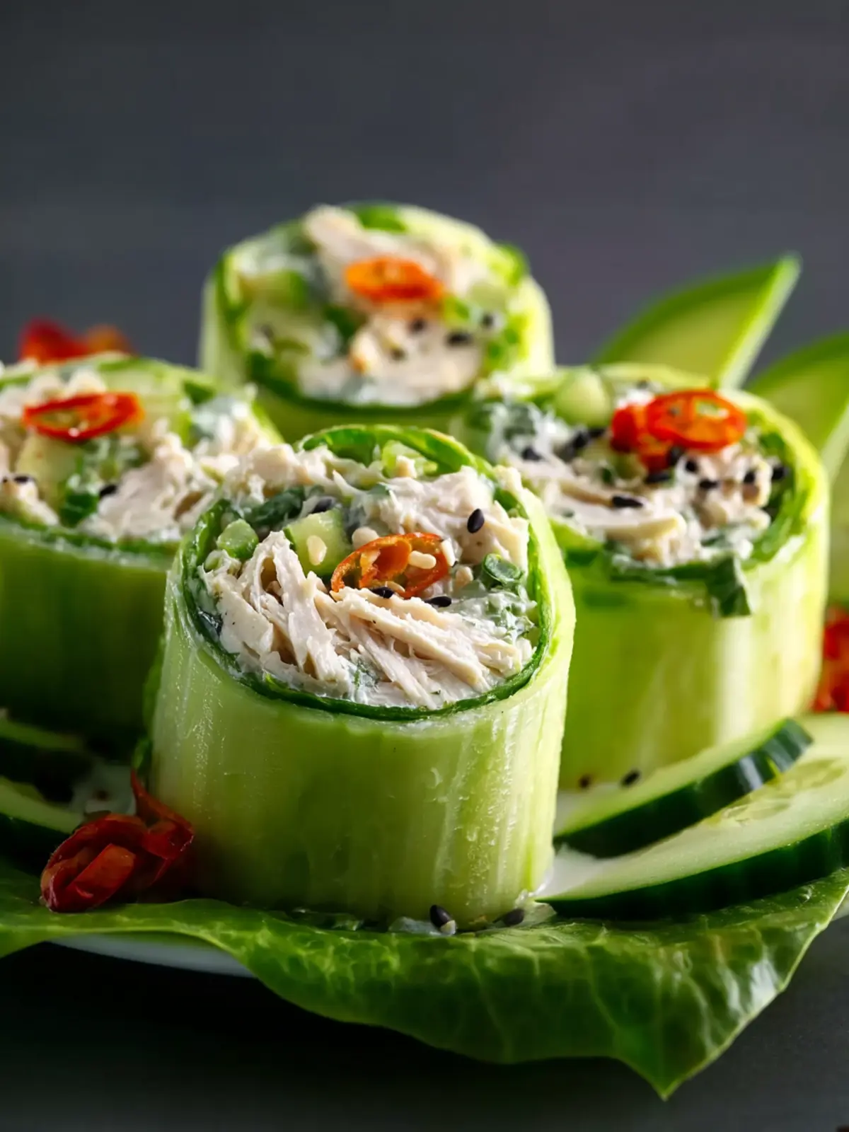 Best Chicken Salad Cucumber Roll Ups First Image
