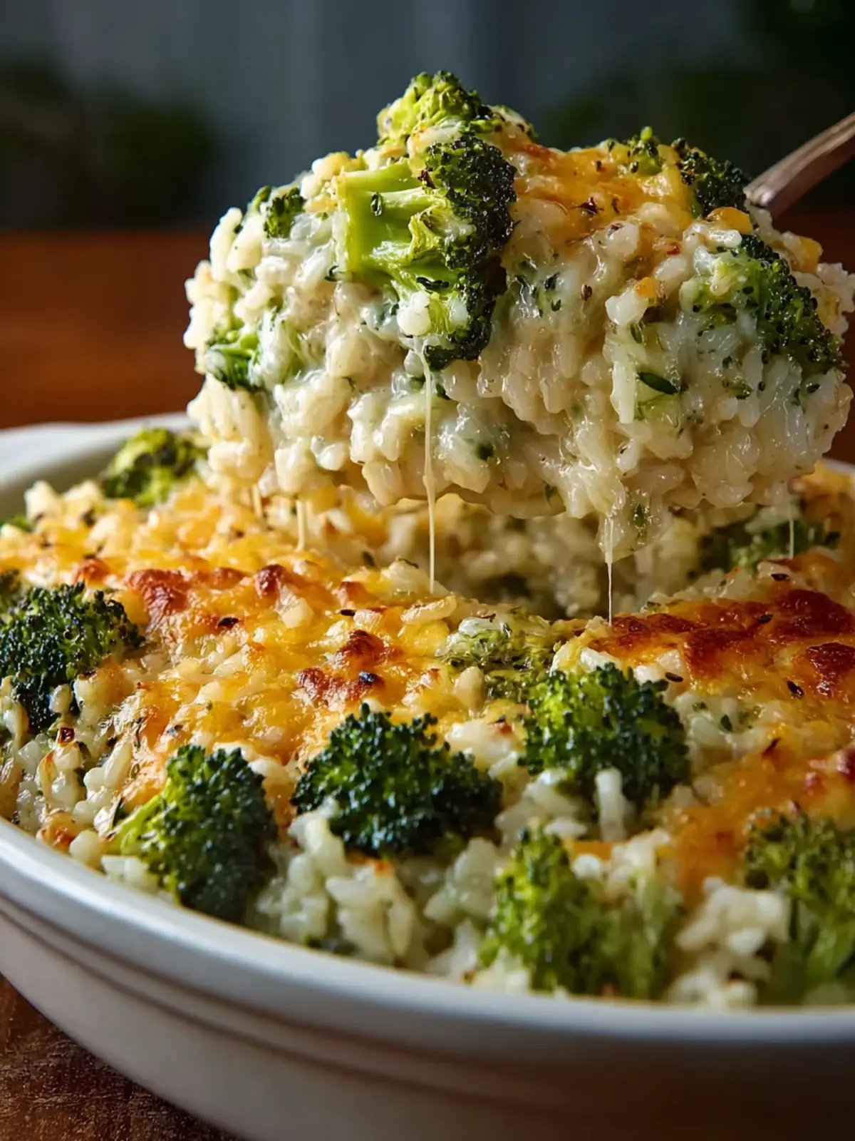 Easy Broccoli Cheese Rice Casserole First Image
