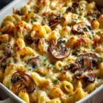 Irresistible Creamy Garlic Mushroom Macaroni Bake First Image