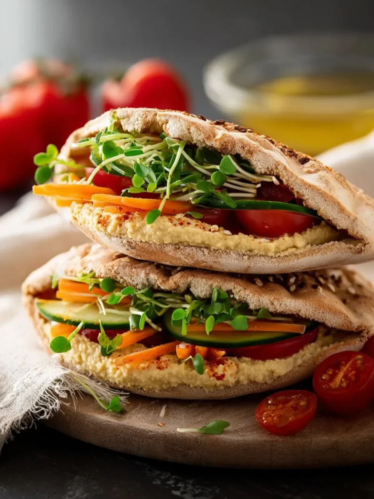 Easy Hummus Pita Sandwiches First Image