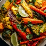 Coconut Curry Vegetable Sheet Pan Bake First Image