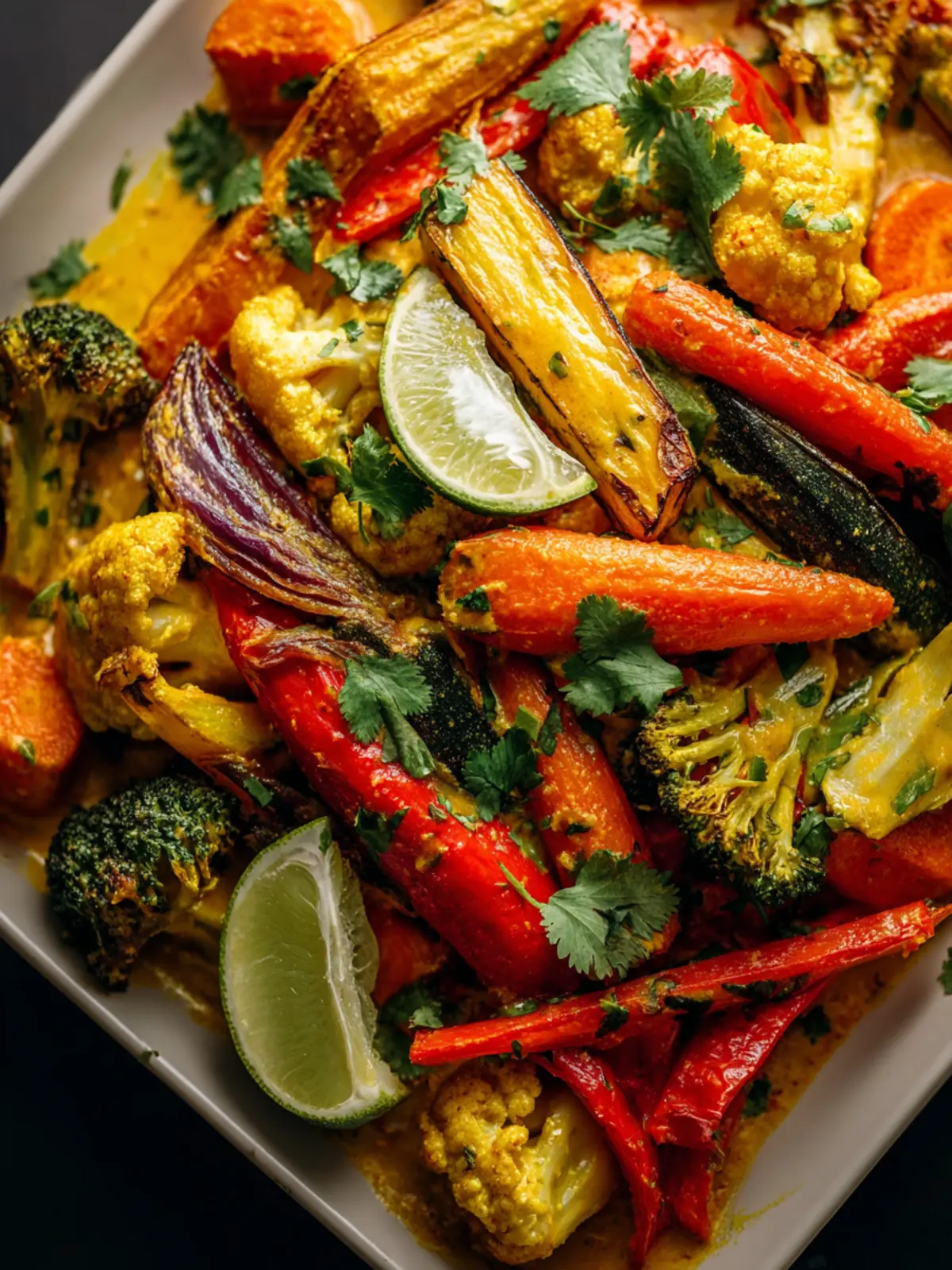 Coconut Curry Vegetable Sheet Pan Bake First Image